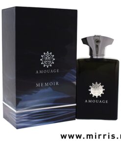Boca parfema Amouage Memoir Man pored kutije crne boje