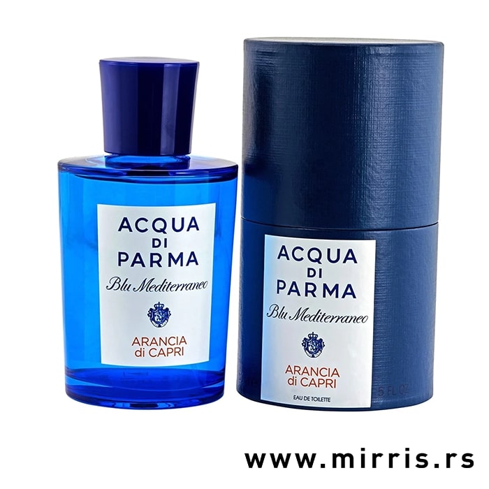 Boca parfema Acqua Di Parma Blu Mediterraneo Arancia di Capri pored plave kutije