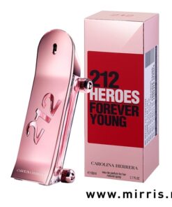 Boca parfema Carolina Herrera 212 Heroes Forever Young pored originalne kutije