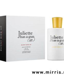 Boca parfema Juliette Has A Gun Sunny Side Up pored kutije bele boje