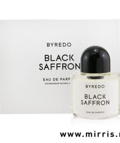 Boca parfema Byredo Black Saffron i kutija bele boje