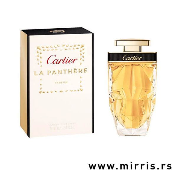 Boca parfema Cartier La Panthere Parfum pored originalne kutije