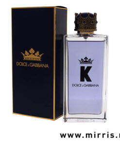 Plava boca parfema Dolce & Gabbana K pored originalne kutije