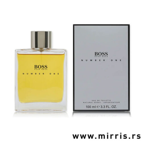 Boca parfema Hugo Boss Number One i kutija sive boje