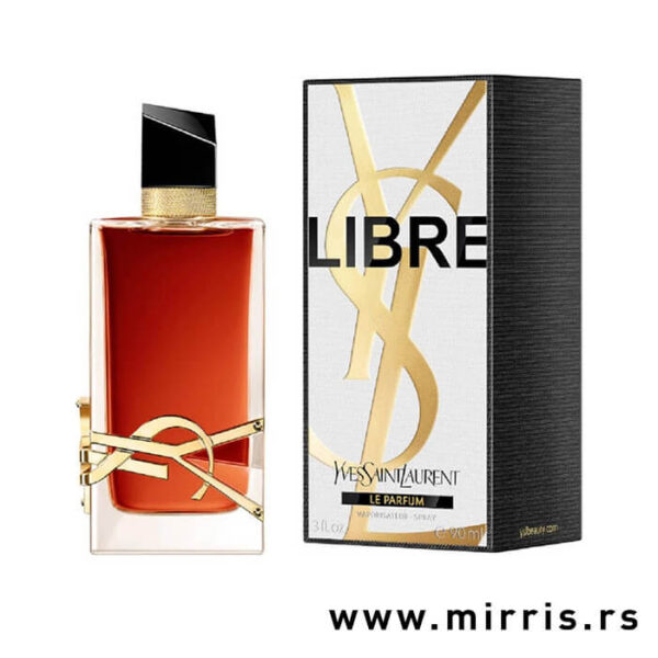 Bočica parfema Yves Saint Laurent Libre Le Parfum pored originalne kutije