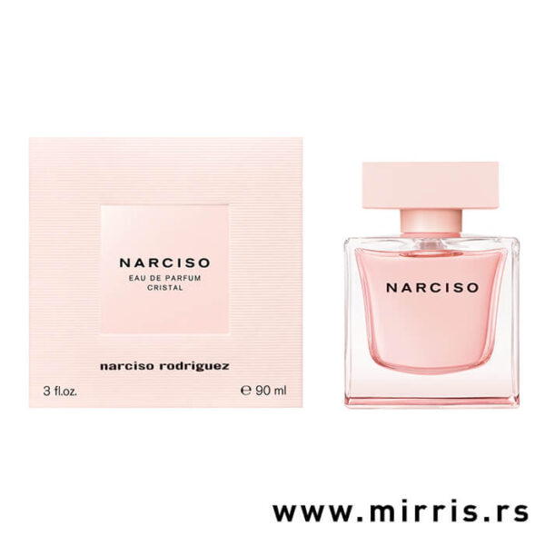 Bočica parfema Narciso Rodriguez Narciso Cristal i kutija roze boje