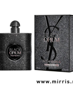 Boca ženskog parfema Yves Saint Laurent Black Opium Extreme i njegova kutija