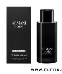 Crna boca parfema Giorgio Armani Code 2023 pored originalne kutije