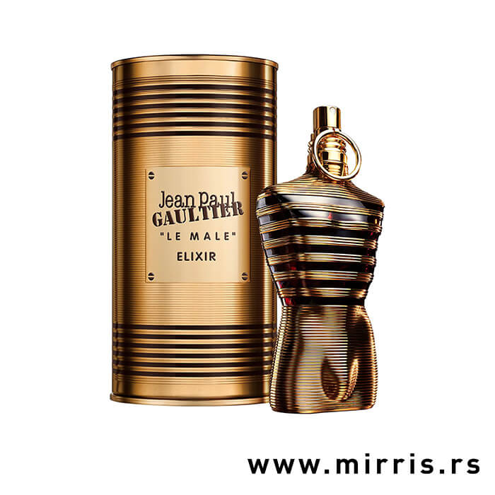 Boca parfema Jean Paul Gaultier Le Male Elixir pored originalne kutije