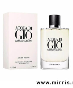 Bočica parfema Giorgio Armani Acqua Di Gio Eau de Parfum pored bele kutije