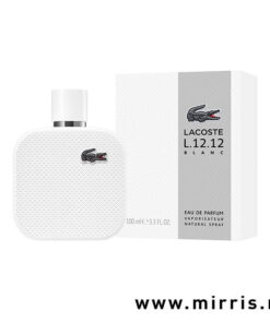 Boca parfema Lacoste L.12.12 Eau de Parfum Blanc pored originalne kutije