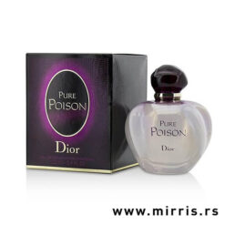 Bočica parfema Dior Pure Poison pored originalne kutije