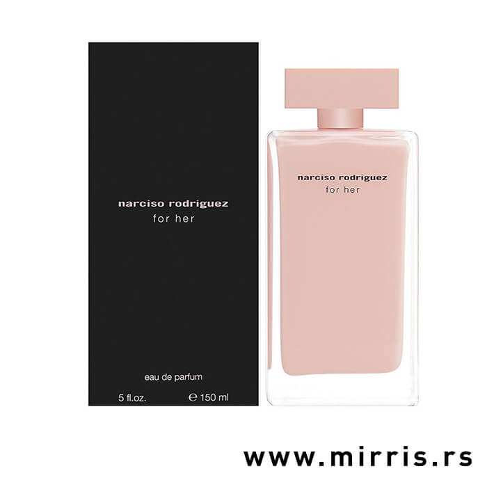 Boca ženskog parfema Narciso Rodriguez For Her i crna kutija