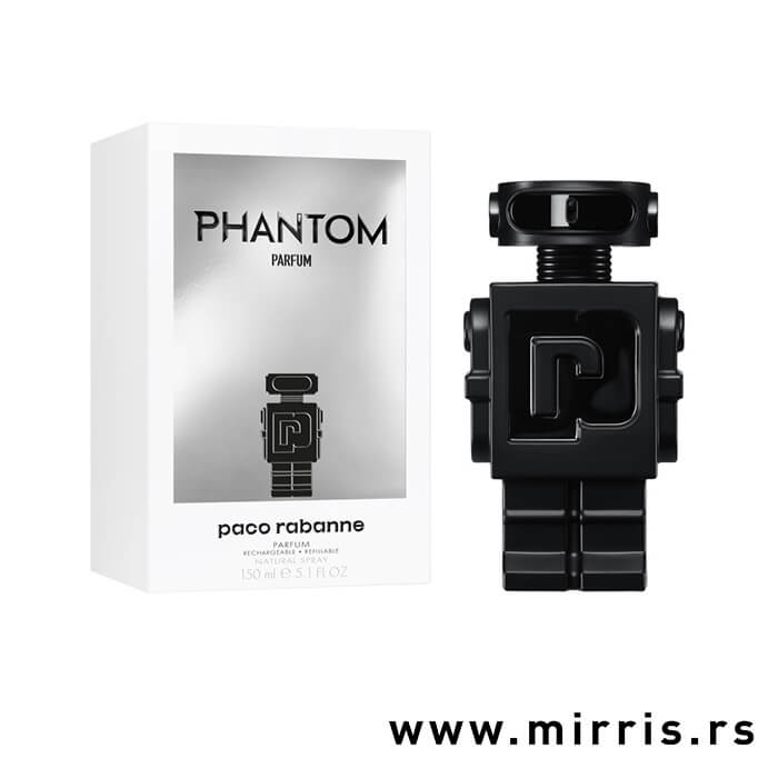 Boca muškog parfema Paco Rabanne Phantom Parfum pored sive kutije