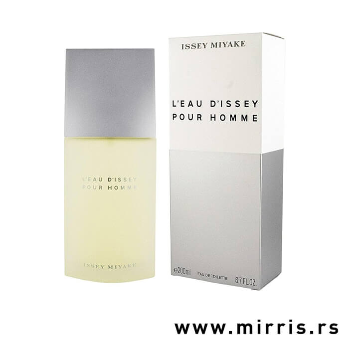 Boca muškog parfema Issey Miyake L'Eau d'Issey Pour Homme pored originalne kutije